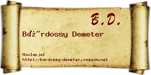 Bárdossy Demeter névjegykártya